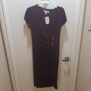 Burgundy velvet dress